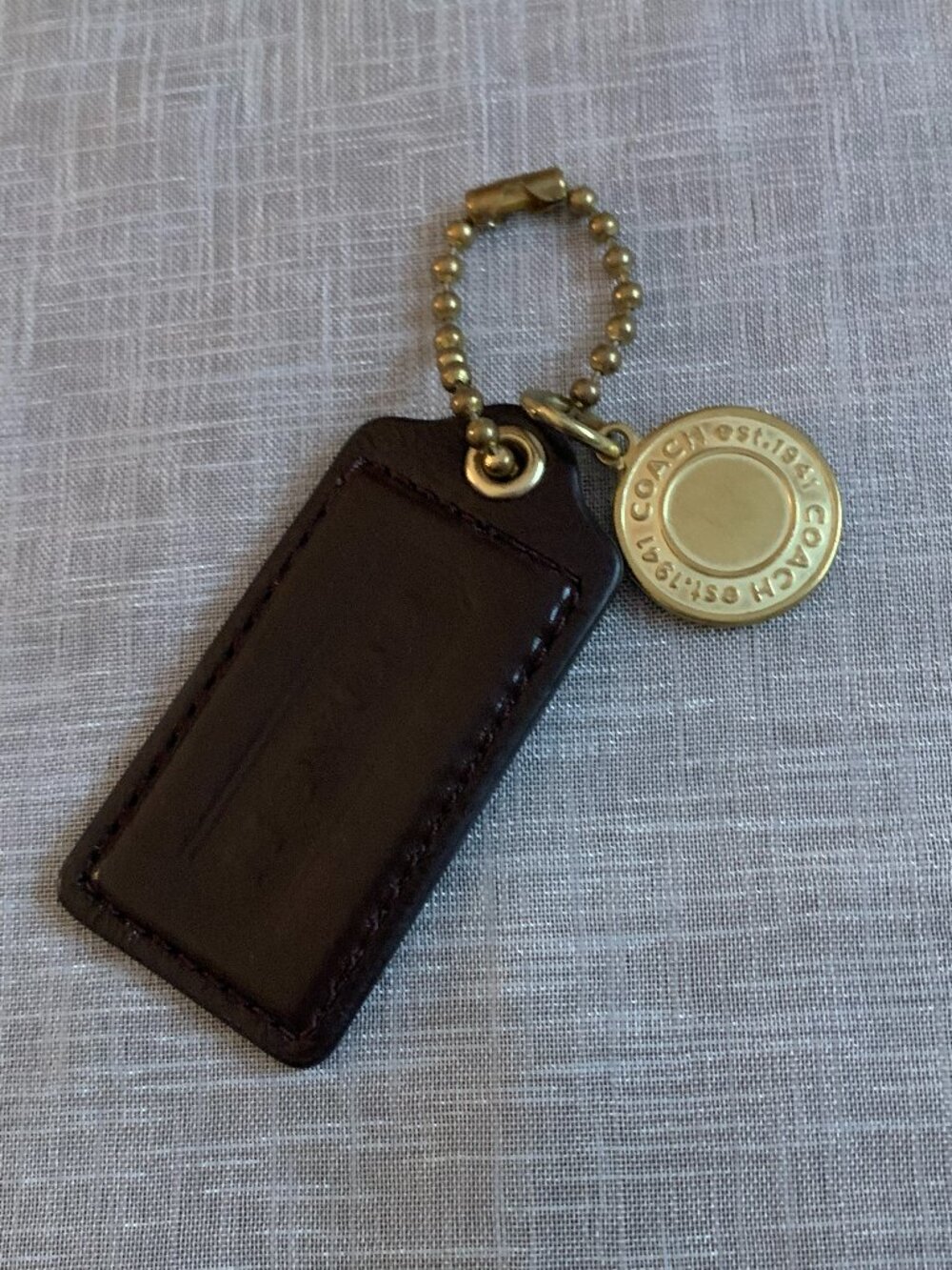 Vintage Coach Brown Hang Tag with Brass Tag